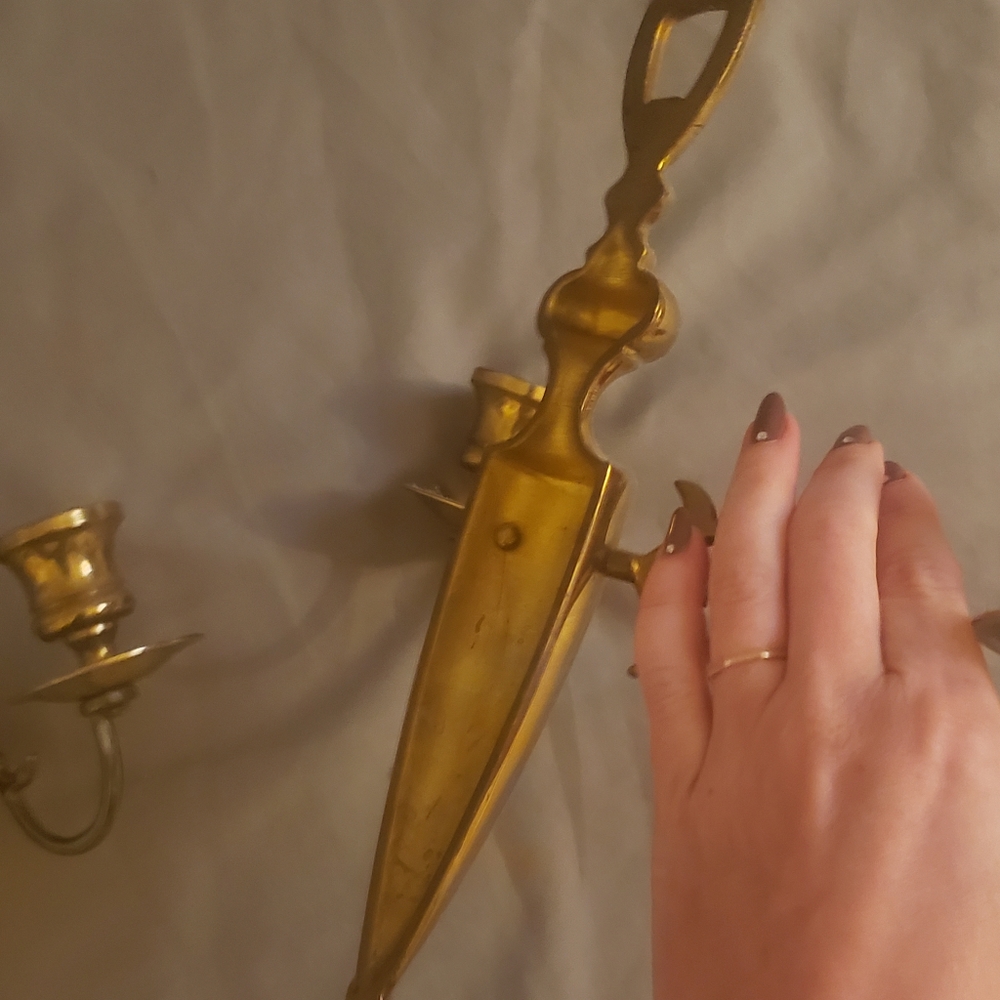 Brass Candleabra Sconces - Picture 4 of 4